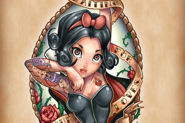 Disney Princesses As Tattooed Pin Ups Girls