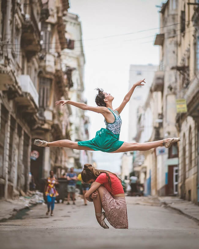 Ballet Dancers On Streets Of Cuba 2