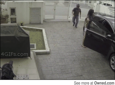 fail gifs - don't rob a mom on Monday morning