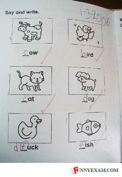 funny test answers