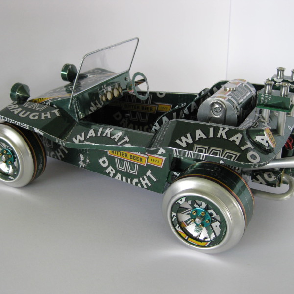 car models out of beer cans