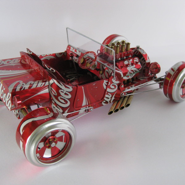 car models out of beer cans
