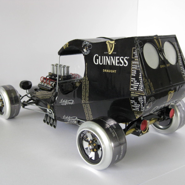 car models out of beer cans