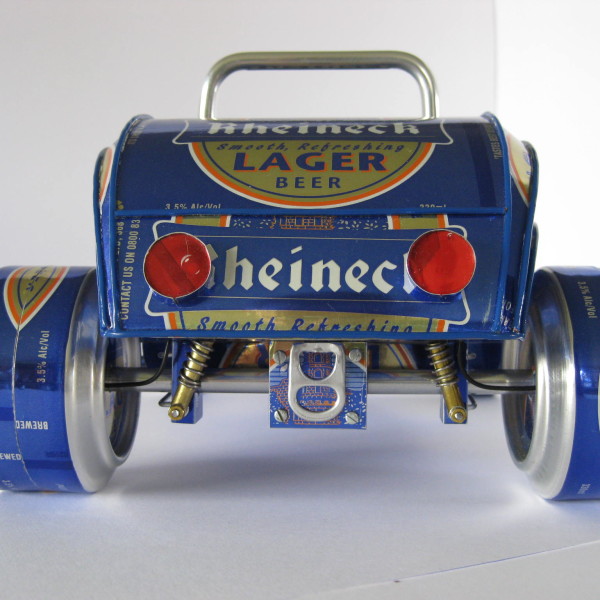 car models out of beer cans