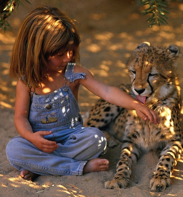 Young girl who’s best friends with African wildlife