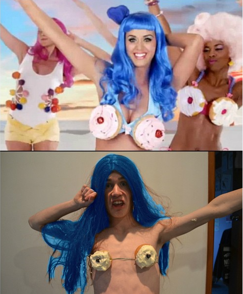 boy dressing up as Katy Perry