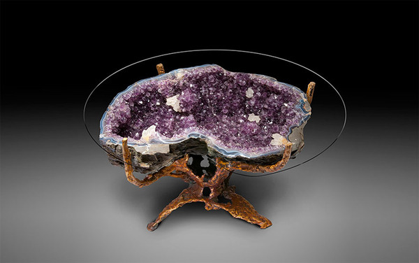amazing table designs - purple stones 