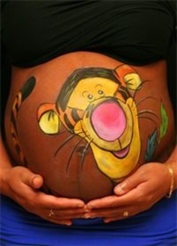 cute pregnant belly drawings