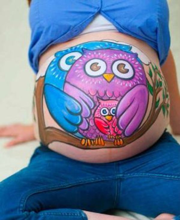 cute pregnant belly drawings