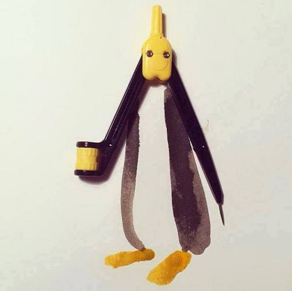 illustrations made of everyday items