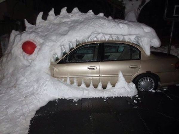 funny snow sculptures