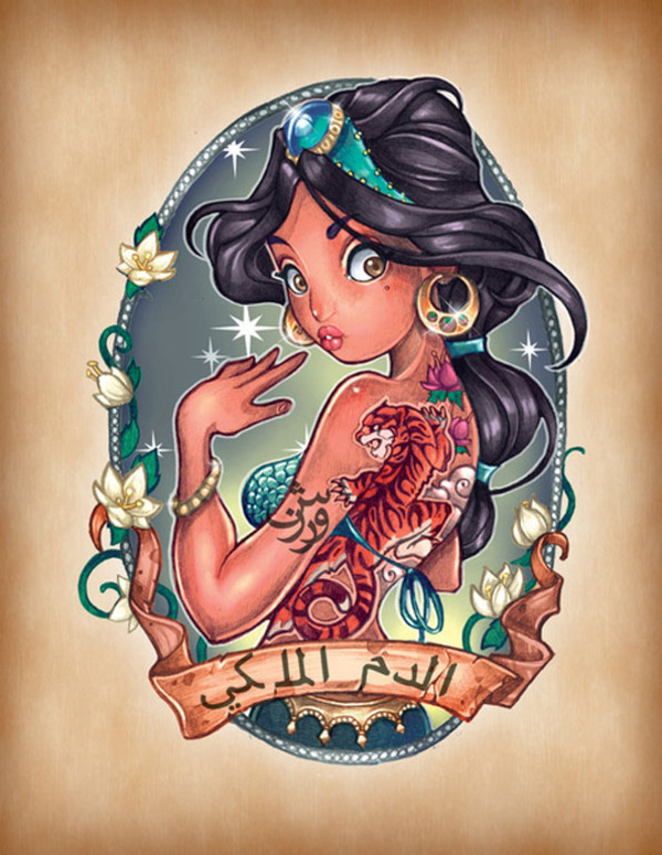 Disney Princesses As Tattooed Pin Ups