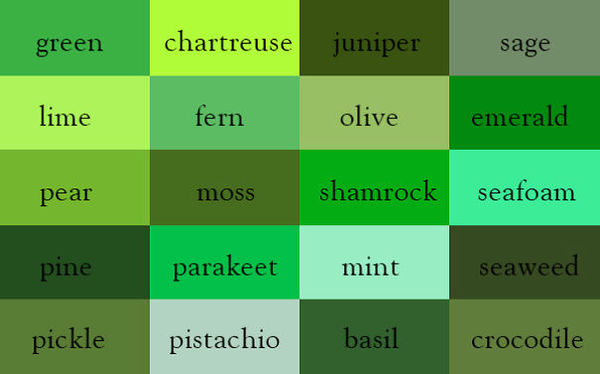 ultimate color chart - green