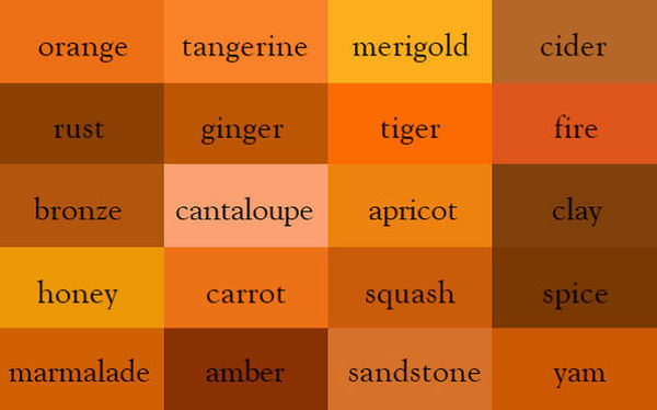 ultimate color chart - orange