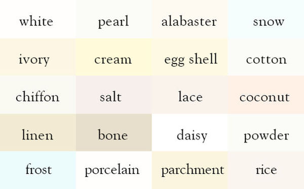 ultimate color chart - white