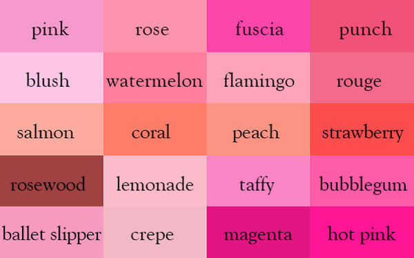 ultimate color chart - pink