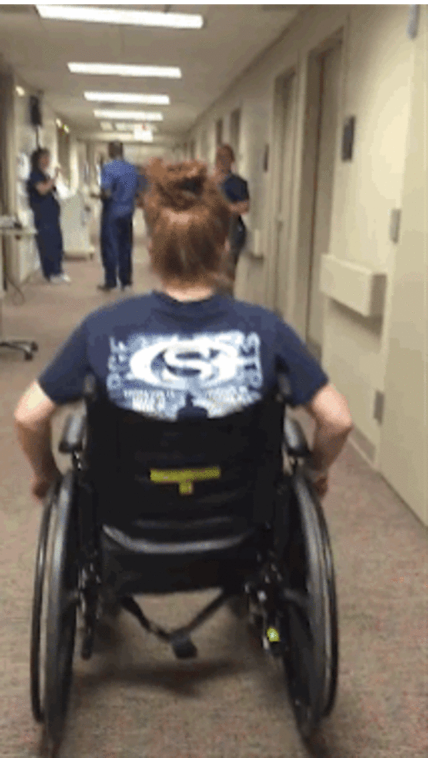 This Nurse Had The Greatest Reaction To Seeing Her Patient Get Out Of A Wheelchair