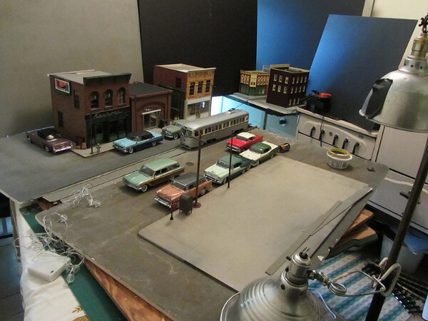 miniature scenes shot with model cars