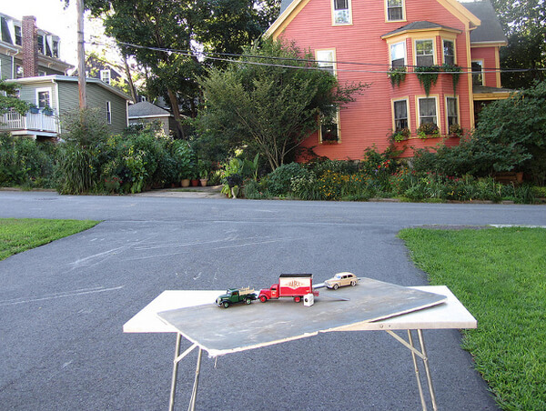 miniature scenes shot with model cars