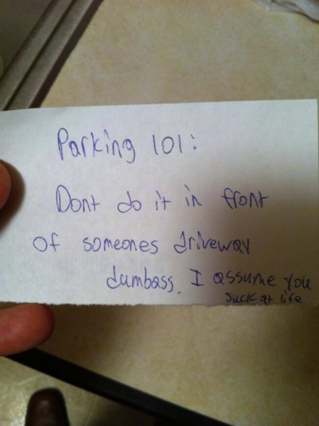 hilarious parking notes 1