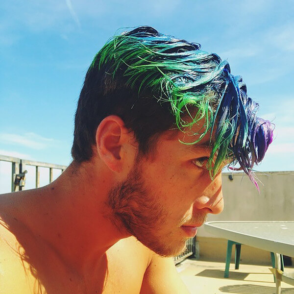 men dyeing hair in vivid colors 4
