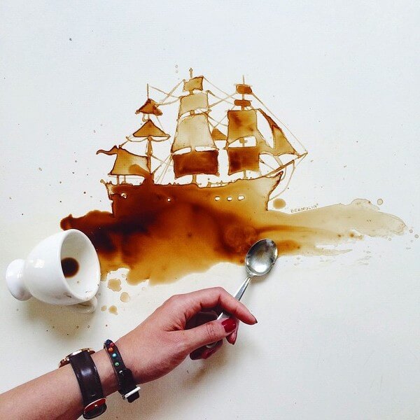 spilled coffee paintings 1