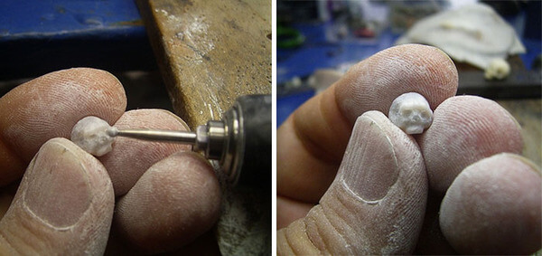 artist carves pearls to skull artist carves pearls to skull 4
