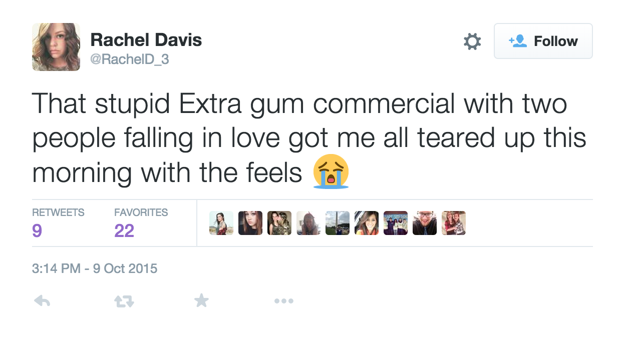 extra gum ad makes you cry 10