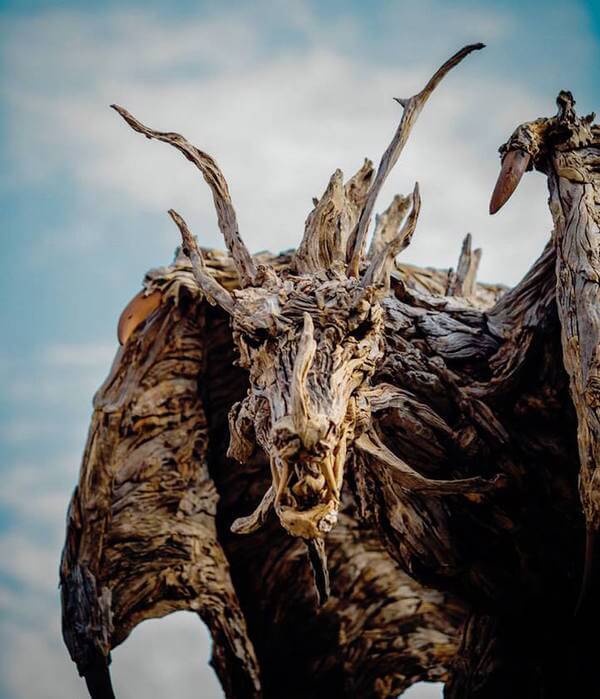 drifted wood turned into animal sculptures 5