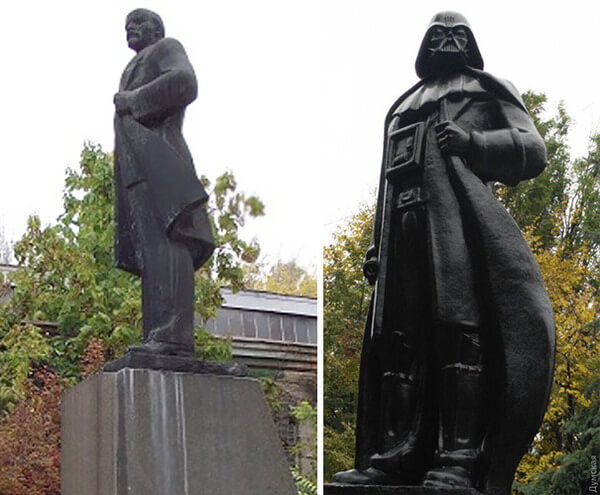 Lenin Statue Turned Into Darth Vader