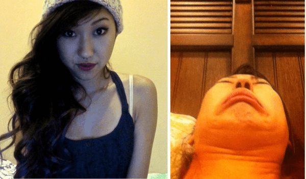 pretty girls making strange faces 13