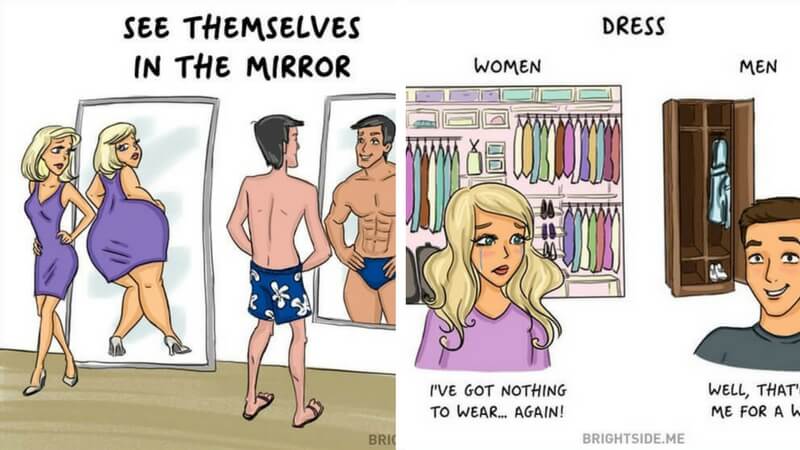 14 Illustrations That Perfectly Show The Differences Between Men And Women 