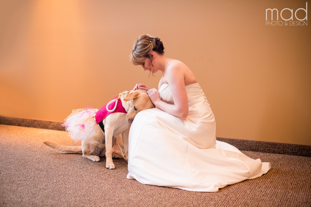 bride and her service dog