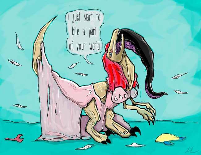 Disney princess as velociraptors 8