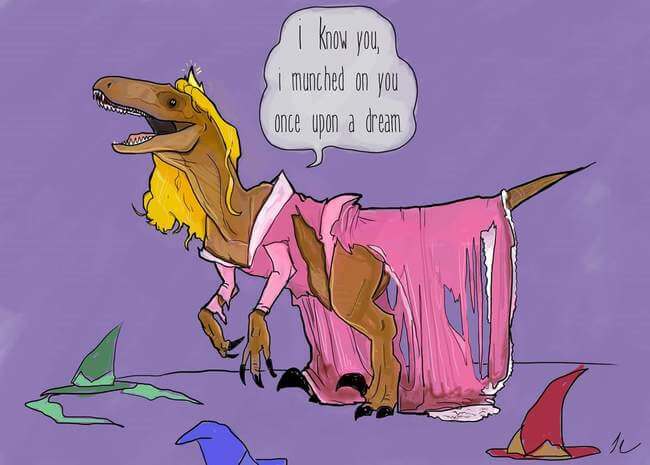 Disney princesses as velociraptors 5