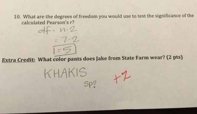 funny extra credit questions 4