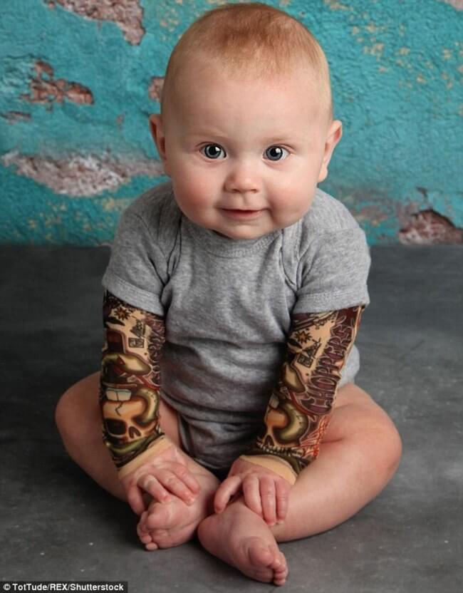 Mother Designs Tattoo Sleeves For Babies