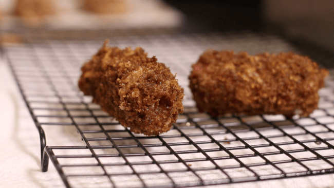 deep fried reuben recipe - coated in bread crumbs 14