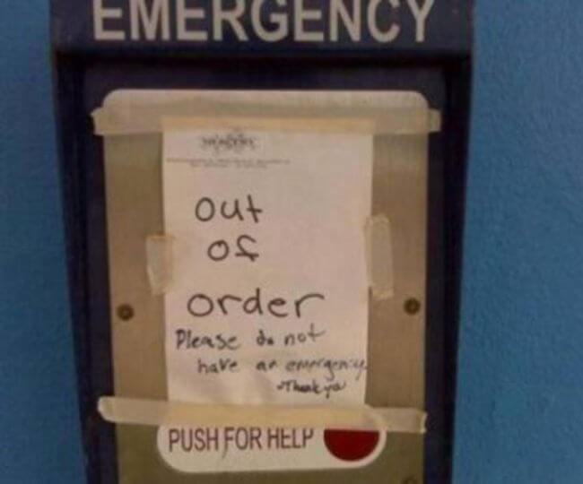 out of order note 11