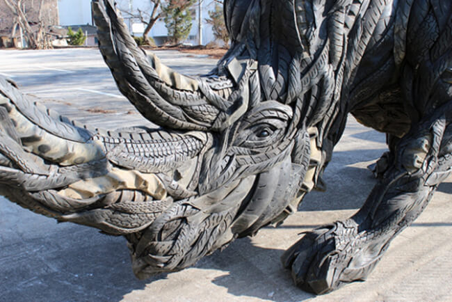 used tire sculptures 4