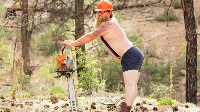 This Bearded Man Playfully Pin Up Calendar Photos Help To Raise Money