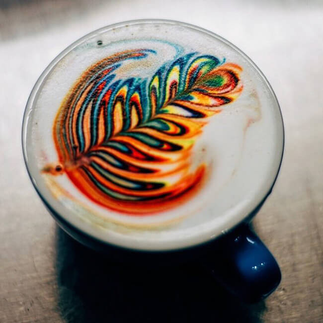 Colorful Latte Art Using Food Dye 1