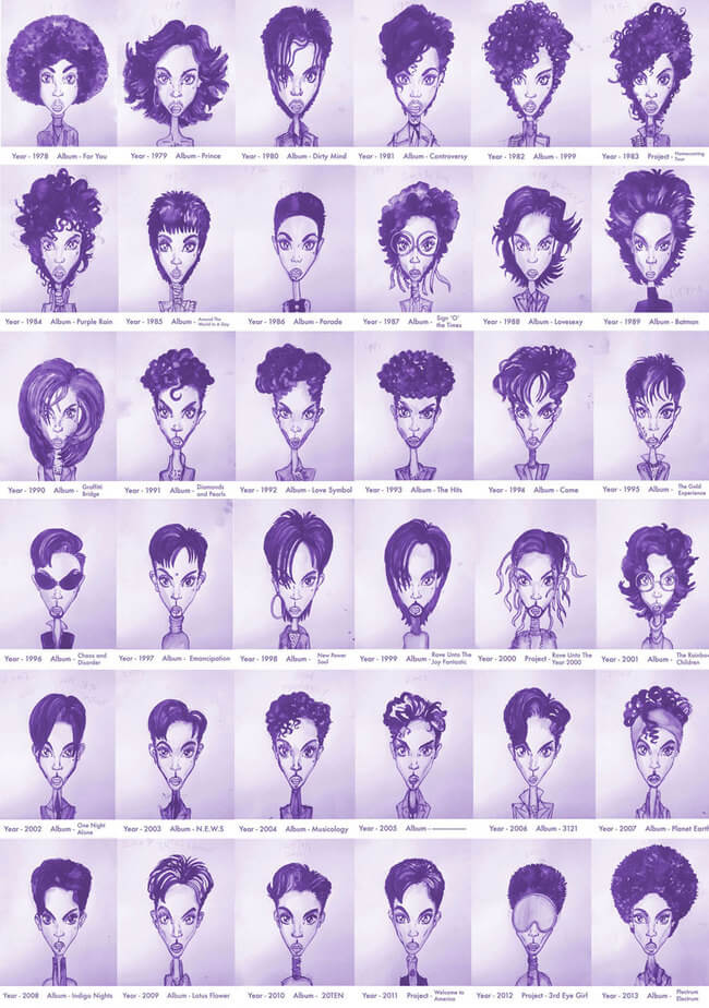 Prince's Hair Styles From 1978 To 2013 1