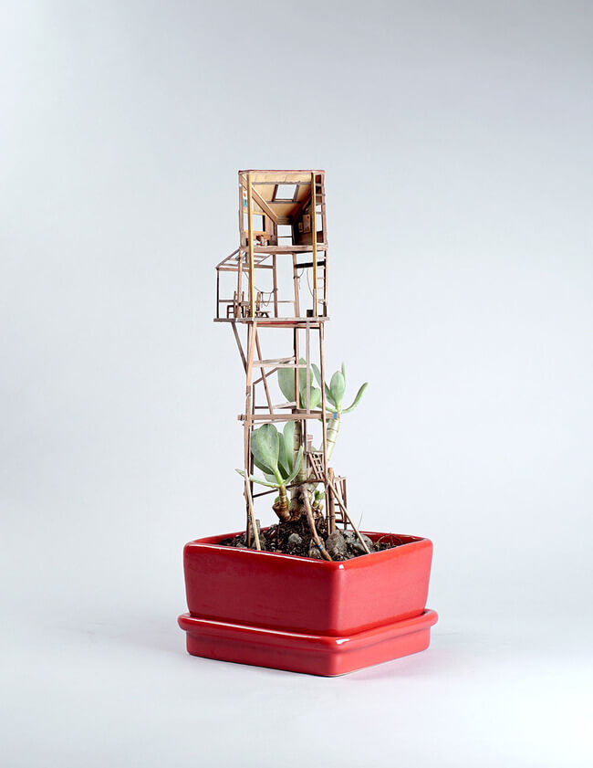 miniature Treehouse sculptures 10