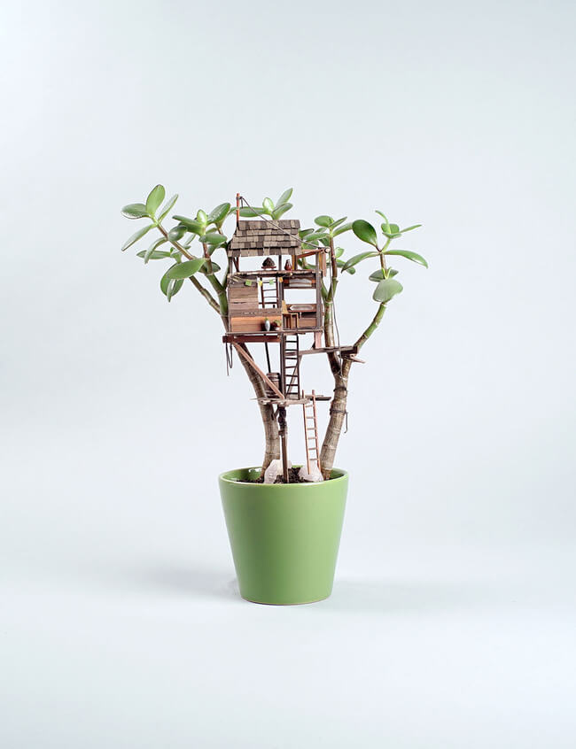 miniature Treehouse sculptures 6