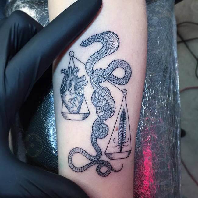 black and white snake tattoos 4