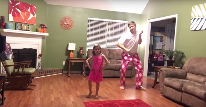 Dad and Daughter Dancing To Justin Timberlake