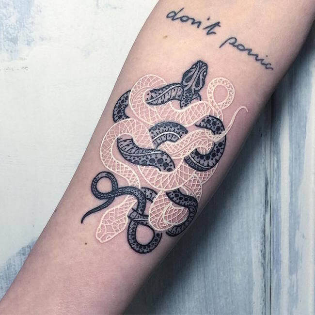 black and white snake tattoos 1