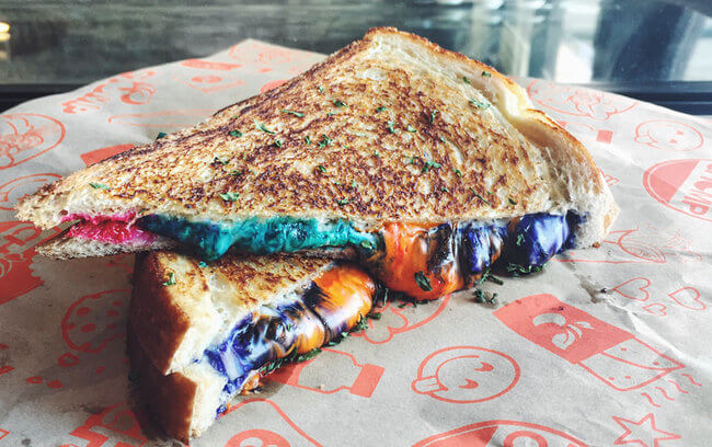 over the rainbow grilled cheese 1