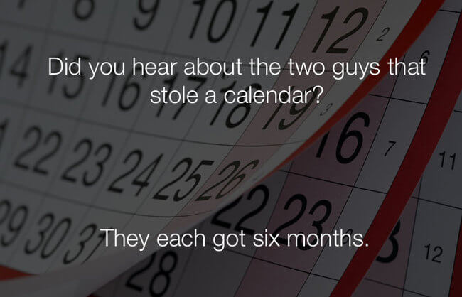 funny jokes - two guys stole a calendar2